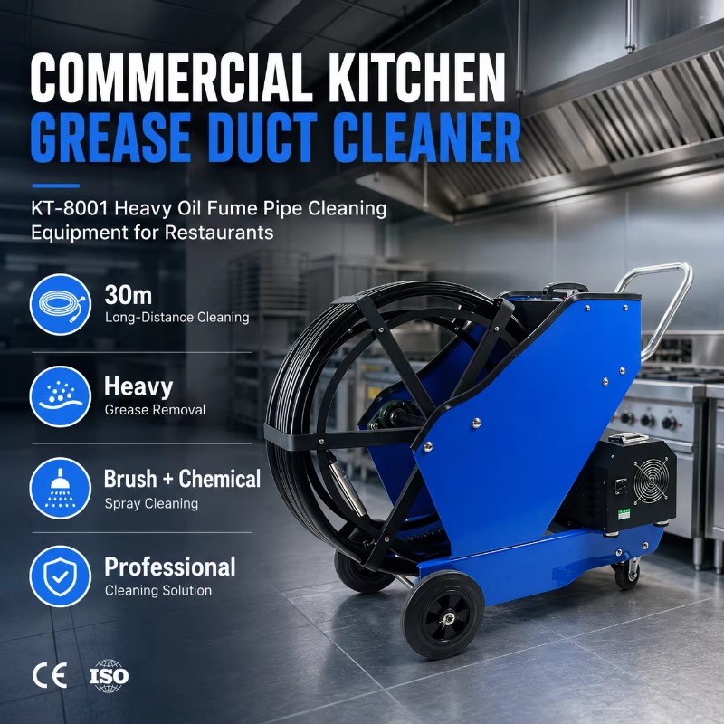 Heavy Equipment In Kitchen - Gewerblicher Küchenfettkanalreiniger KT-8001, Reinigungsgerät für Schweröl-Rauchabzüge