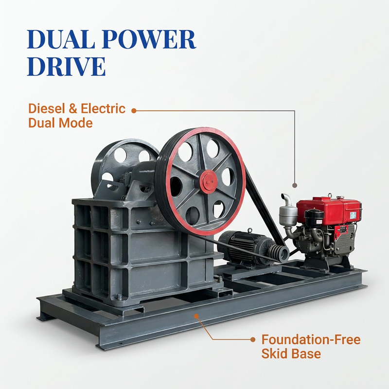 Heavy Equipment Electrical - CE-zertifizierter, dualbetriebener Diesel-Elektro-Mobil-Backenbrecher, geeignet für schwere