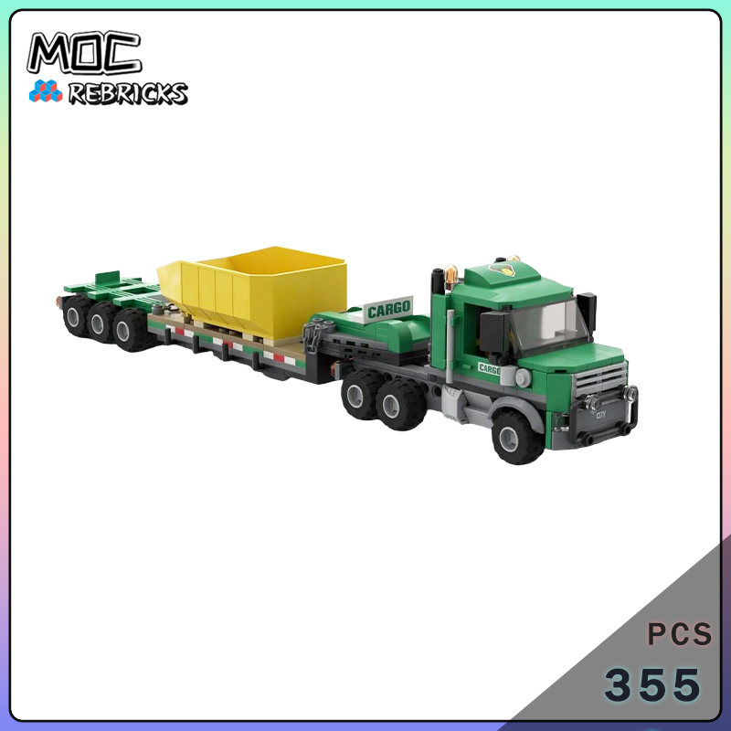 Heavy Equipment Engineering - MOC Schwerlast-LKW und Tieflader-Bausatz Technik-Transportmodell Geschenk
