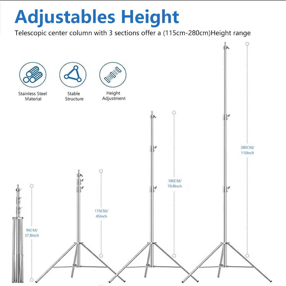 2,8 m Edelstahl-Lichtstativ, f – Heavy Equipment Video Bewertung und Preis